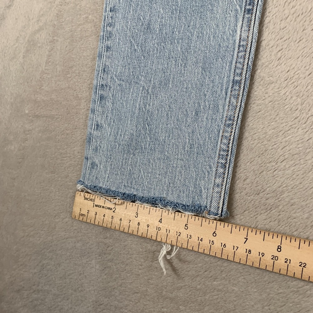 Aeropostale Mom Jean Womens 2 Light Wash High Rise Straight Leg Distressed Denim - Picture 7 of 11